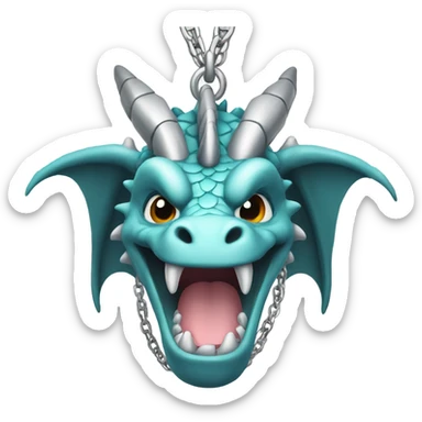 Dragon wearing a silver chain sticker