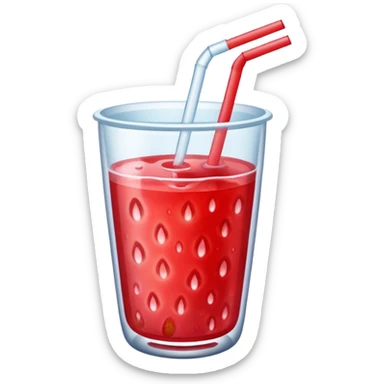 Cup with a strawberry drink inside it sticker
