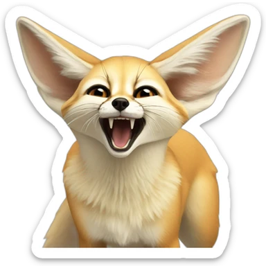 Fennec fox scream sticker