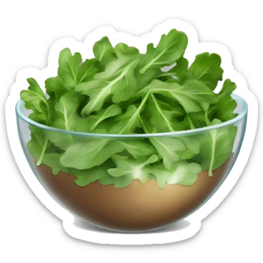arugula salad with glass bowl sticker
