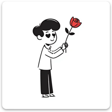 Handsome boyfriend figure with heart eyes sticker