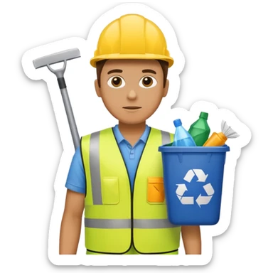 Waste Management, safety vest, trash picker sticker