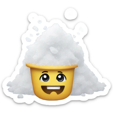 happy with a pile of salt sticker