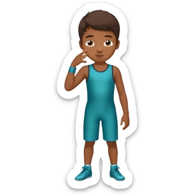 Create an emoji that is a boy at dance who is picking his nose sticker