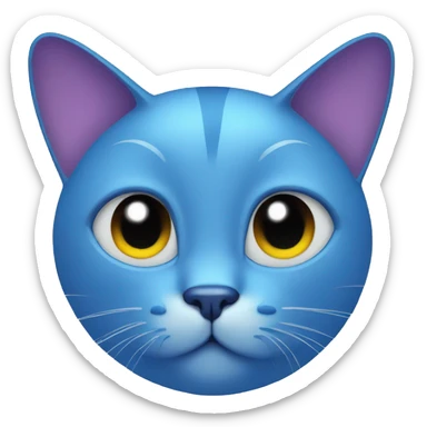 Blue cat atoms  sticker