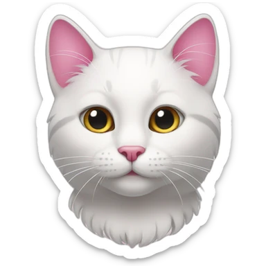 white and pink cat sticker