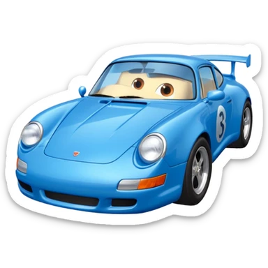 blue carrera from cars movie sticker