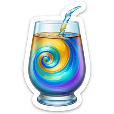 Oil on Water in  a glass  sticker