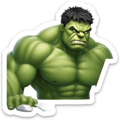 Hulk with computer sticker