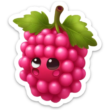 Strange pink fruit berry sticker
