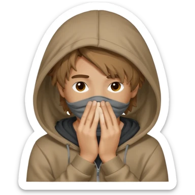 Moreno greñudo con capucha cuba la cara sticker