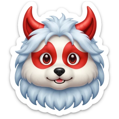 devil magical cute fluffy complete dog sticker