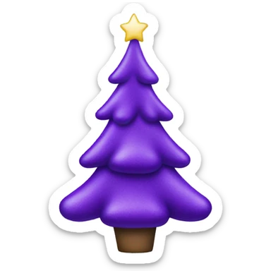 Purple Christmas tree sticker