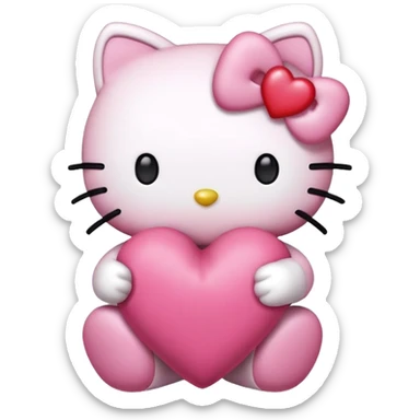 hello kitty with heart sticker