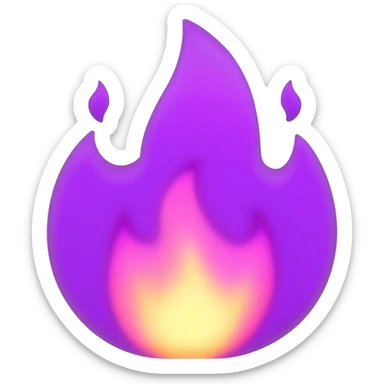 Purple fire sticker
