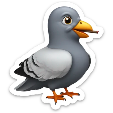 Fat pigeon smoking a cigar  sticker