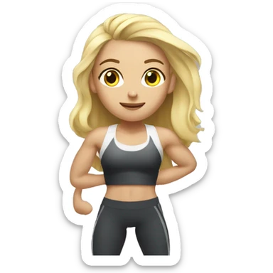 blonde girl training in gym  sticker