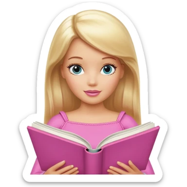 barbie reading huge philosophy book sticker