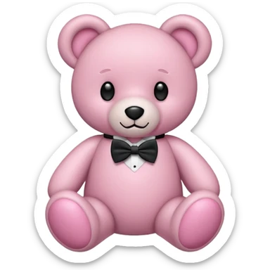Osito rosa con moño en el cuello sticker