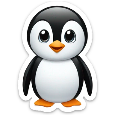 penguin travelibg and learning languages  sticker