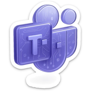 Microsoft Teams logo in glossy circuit style sticker