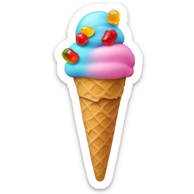 Tall ice cream with gummy bears sticker
