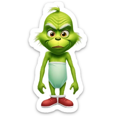 the grinch with knee surgery sticker