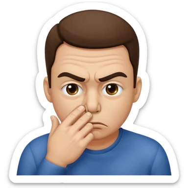 pinching nose angrily nose nose sticker