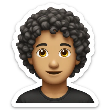 latino junge mit mittellangen locken und schweizer t shirt sticker