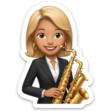 woman Swing jazz musician playing saxophone sticker