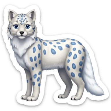 Snow-Leopard-Arctic-Wolf-Arctic-Fox-Canadian-Lynx-Fusion-Animal-Hybrid-Creature, full body sticker