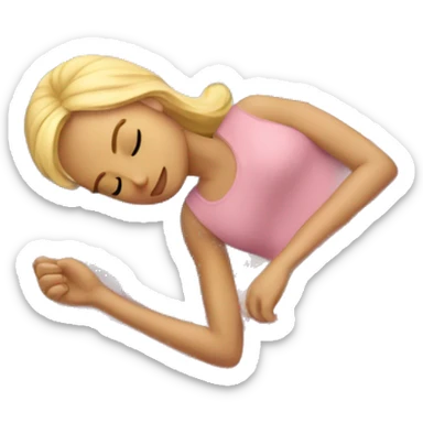 girl sleeping pink sheets blonde hair  sticker