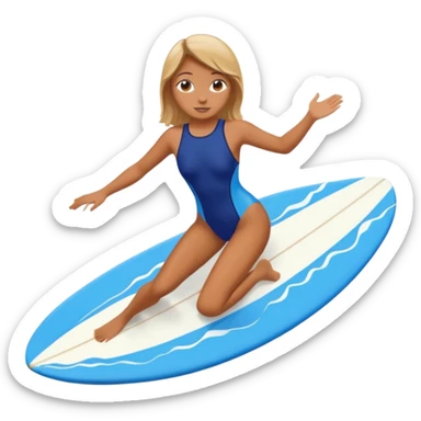 girl is surfing sticker