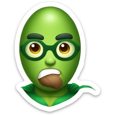 Super avocado as a man in superhero suit sticker