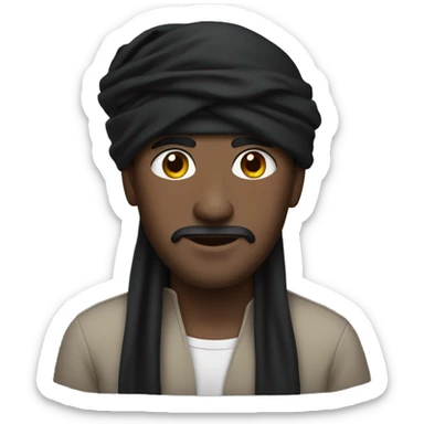 A man with a black Head turban sticker