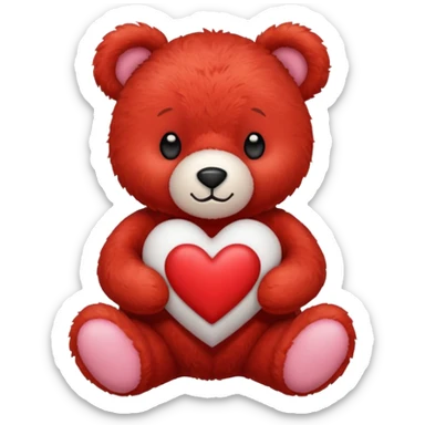 red teddy bear holding a heart saying “te amo” sticker
