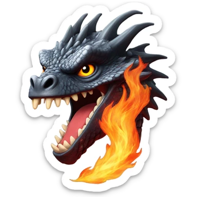 Head of Drogon spit with fire sticker