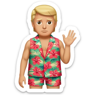 Trump standing in beach outfit sticker