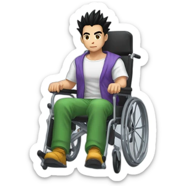  gohan in a wheelchair sticker