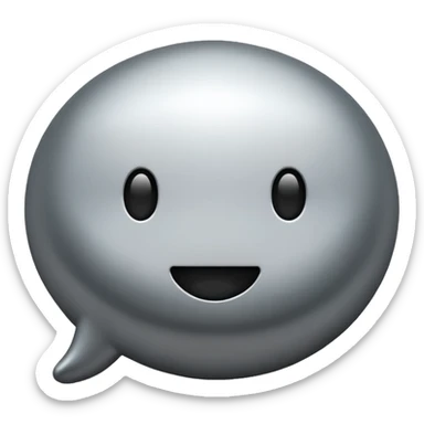  chat burbulas juodai baltas su mettalic efektu be veiduko sticker