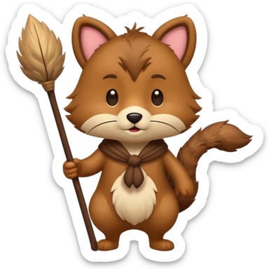 A cartoon animal character teaching with stick sticker