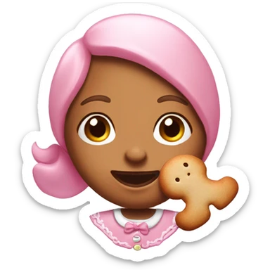 pastel pink gingerbread girl realistic with light bread  sticker
