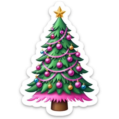 Christmas tree pink sticker