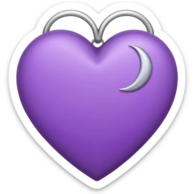 purple heart with a moon sticker