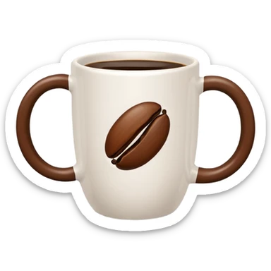 Coffee Mug with coffee bean symbol sticker