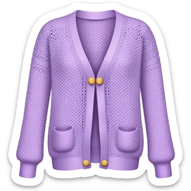 pastel purple crocheted cardigan sticker