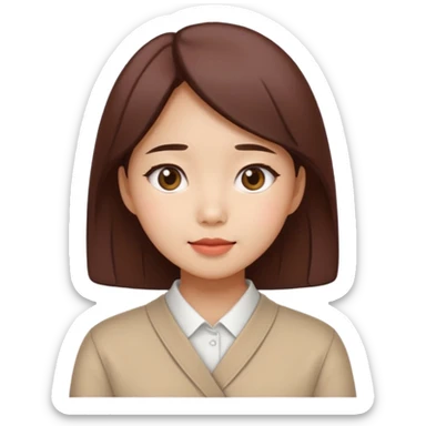 cute young Korean woman character, Slack emoji style sticker