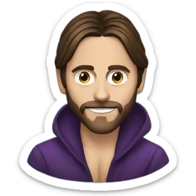 Jared Leto with face like eggplant sticker