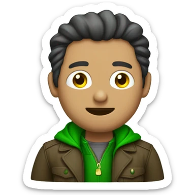 hombre con ojos verdes y chaqueta de cuuero  sticker