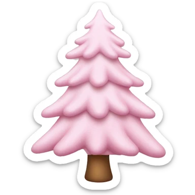 pastel pink christmas tree sticker